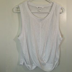 Athleta white twist bottom tank women’s size XL